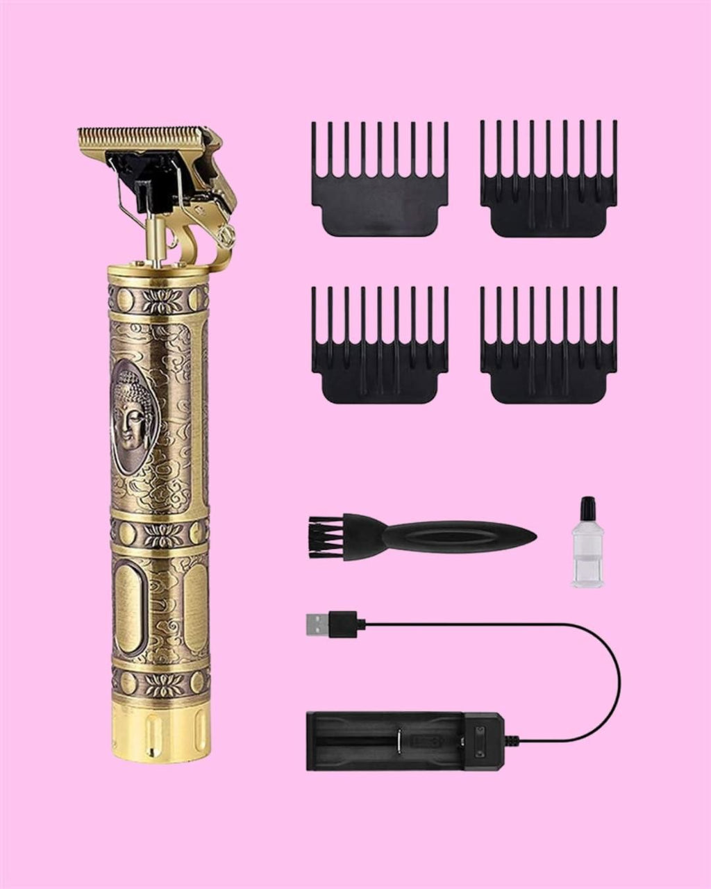 Buddha Electric Pro Hair Clippers Trimmer - Gold Edition