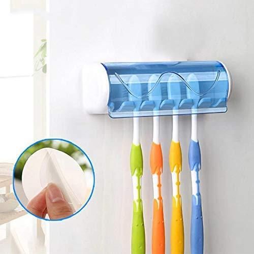 Self-Adhesive Plastic Toothbrush Holder (With Cover)
